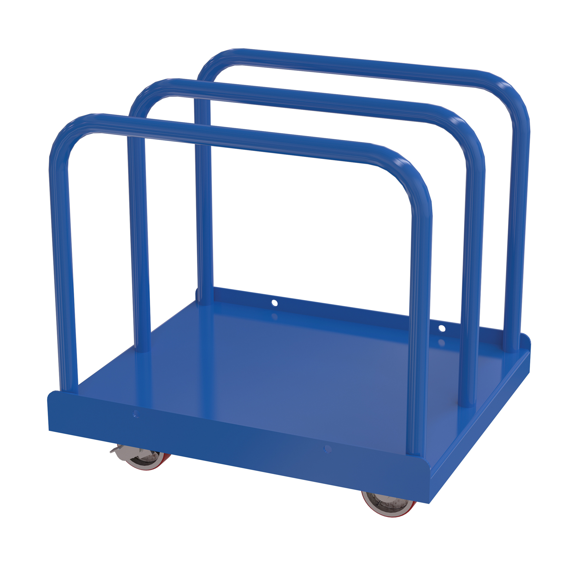 Vestil Steel Heavy Duty Panel Cart With Poly On Steel Casters 36 In. x 30 In. x 34 In. 4000 Lb. Capacity Blue